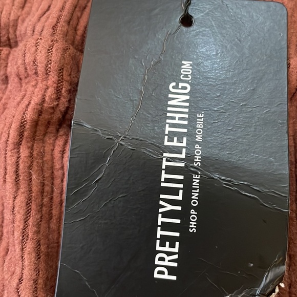 Womens Pretty Little Thing Petite Chocolate Brown Brushed Mini Skirt - Picture 5 of 8